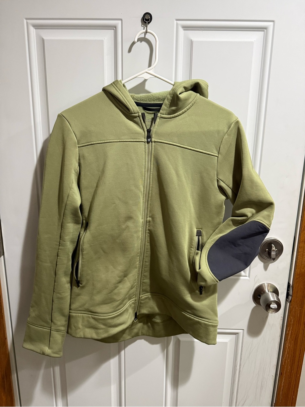 Veloccio Olive Green Full-Zip Hoodie with Hood